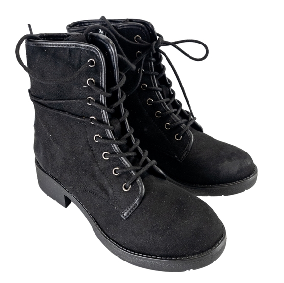 Rock & Candy by Zigi Hurley Faux Suede Ankle Lace-up Boots Black -7 - Picture 7 of 9